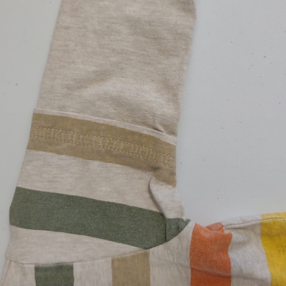 Baby Okie dokie 6-9 months tee shirt robot long sleeve layer look striped orange - Picture 7 of 9